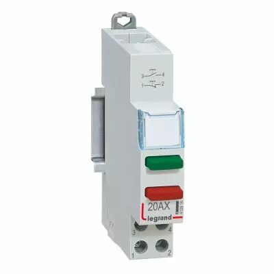 Poussoir modulaire double fonction contact 1NO+1NF sans voyant - 1 module (412916)