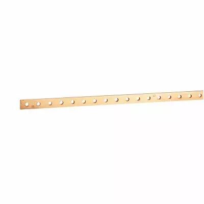 Barre cuivre plate rigide � trous taraud�s section 18x4mm - 245A ou 200A admissibles - longueur 990mm (037434)