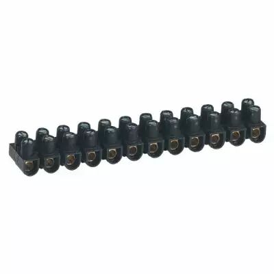 Borne de raccordement Nylbloc 12 plots de 10mm2 - 57A - noir (098432)