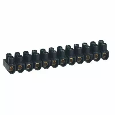 Borne de raccordement Nylbloc 12 plots de 16mm2 - 76A - noir (098433)