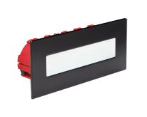 BALIZ 3 - Encastré Mur rectang., fixe, noir, LED intég. 2,76W 4000K 222lm (50905)