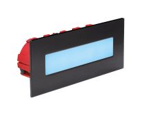 BALIZ 3 - Encastré Mur rectang., fixe, noir, LED intég. 2,76W bleu (50906)