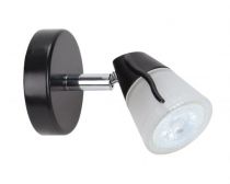 DIAM 01 - Spot sur patère GU10, noir, a/lpe LED 6W 3000K 500lm incl (51194)