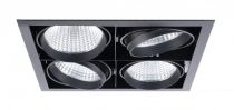 KIT QUADRA QUATRO -Downlight orient. noir, 4 mod. LED 34W 3000K 40° 3300lm incl (51277)