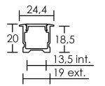 Profilé aluminium encastré PE2 pour ruban LED - 2m - blanc (55156)