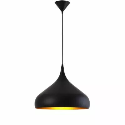 NORMA S noir, E27, diffuseur dor� 40W maxi, livr� sans ampoule (NOR40B)