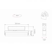 PROJECTEUR TRAM LED NOIR  20W 45º 4000K POUR RAIL(4430)