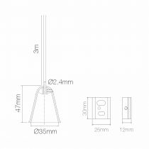 ACCESSOIRE RAIL DE SUSPENSION PLAFOND BLANC 3 MÈTRES(3459)