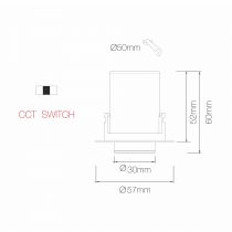 NANO OXO-R NOIR 4W 45º SWITCH 2700K/3000K/4000K(4551)