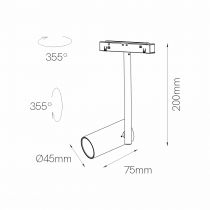 DOT MAGNET TRACK NOIR 11W 35º 2700K(4770)