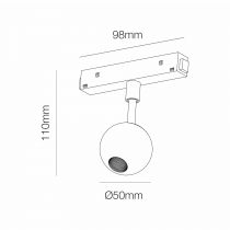 SUSPENSION DE RAIL AIMANT BORA  BLANC 4,5W 38º 3000K(4582)