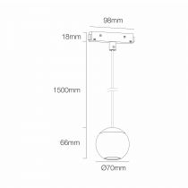 SUSPENSION DE RAIL AIMANT BORA OR ROSE  8,5W 36º 2700K(4579)