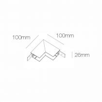 AIMANT DE RAIL DE PLAFOND SURFACE MURALE EN L. BLANC(4638)