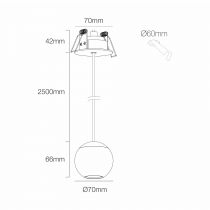 BORA SUSPENSION TOIT ENCASTRABLE CHROME 8,5W 36º 3000K(4618)