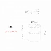 MINI CONCORD BLANC 7W. SWITCH DEL 2700K/3000K/4000K(4334)