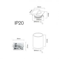 PEAU NOIR ALUMINIUM 2W 220-240V 120º LED EPISTAR 3 000K(4109)