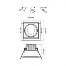 COMPAC C 8W 220-240V 90º DIMMABLE LED 4.000K(3950)