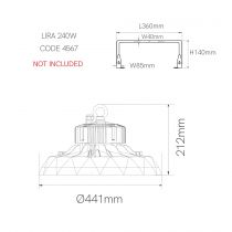 UFO LENS DALI LED 100W. 100-260V. 60º 90º 120º 4000K(4915)