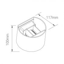 APPLIQUE MURALE LEK R BLANCHE POUR MUR EXTÉRIEUR 6,8W. 4000K(4908)