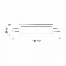 Lampe LINEAL LEDS R7s 118mm, 13W. 220V. 3000K (3904)