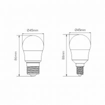 Lampe SPHÉRIQUE LEDS 7W 220/240V. E27 CHAUD2700K (4244)