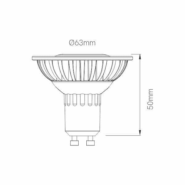 Ampoule halogène GU10 75 W ES63 38° 63 x 62 mm : : Luminaires et  Éclairage