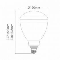 Lampe CUP 45W E27 220V 100º LED 3.000K (592141-C3E2)