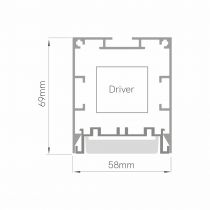 Luminaire LED d'intérieur MARKET DE 1690mm  66W  7392 Lm  DALINoir (215M22)
