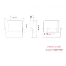 Projecteur NOIR ALUMINIUM 100W 220-240V 110º LED 2.200K (3955)