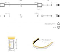 BANDE 1 MT FINE-74 120LED/M 24 VDC 10W/M 4000K IP67 (BEE 74407)
