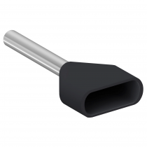 Linergy AZ5 - embout de câble double - taille moyen - 1,5mm² - noir - NF (AZ5DE015)