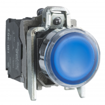 Harmony XB4 - poussoir lumineux LED - 1F+1O - bleu - Ø22 - 24VACDC (XB4BW36B5)