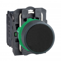Harmony XB5 - bouton poussoir à impulsion - Ø22 - noir - 1F - vis étrier (XB5AA21)
