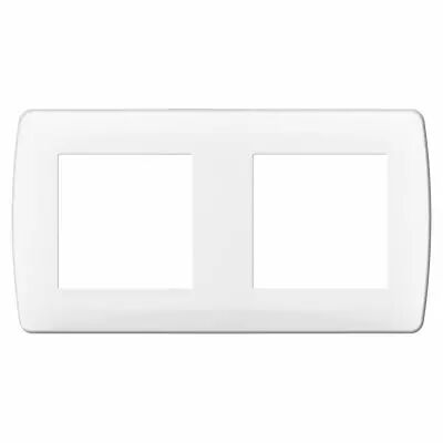 Plaque blanche 2 postes Entraxe 71mm (61897)