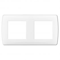 Plaque blanche 2 postes Entraxe 71mm (61897)