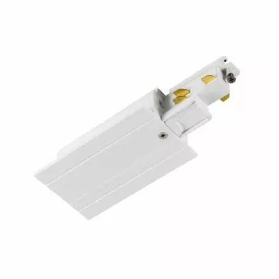 S-TRACK, embout d'alimentation pour syst�mes rail 3 all., terre � droite, blanc (1006522)