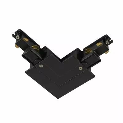 S-TRACK, connecteur en L syst�me rail 3 allumages int�rieur, terre � gauche noir (1006523)