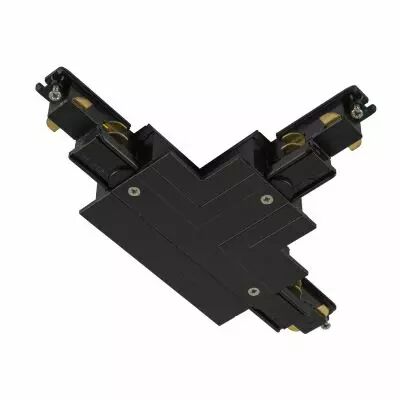 S-TRACK, connecteur en T syst�me rail encastr� 3 all., terre � gauche, noir (1006529)