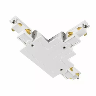 S-TRACK, connecteur en T syst�me rail encastr� 3 all., terre � gauche, blanc (1006530)
