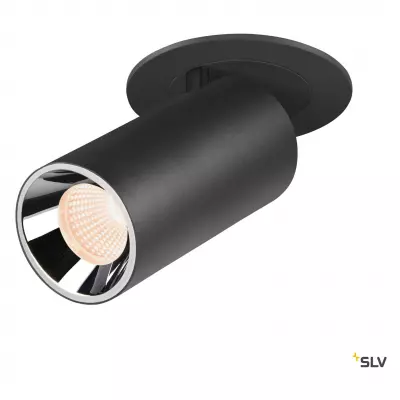 NUMINOS PROJECTOR S, Plafonnier encastr�, 2700 K, 55�, cylindrique, noir/chrom� (1006929)