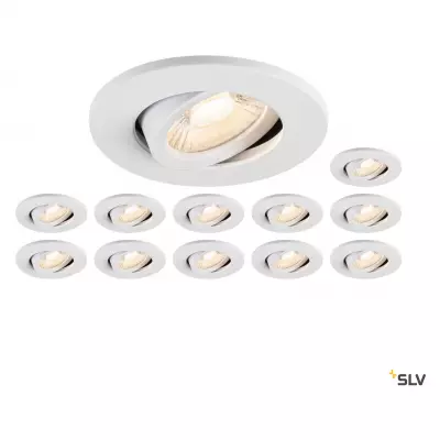 UNIVERSAL DOWNLIGHT MOVE Kit 12x 1007090 IP20 38�; 1007092 collerette rond blanc (1007274)