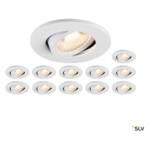 UNIVERSAL DOWNLIGHT MOVE Kit 12x 1007090 IP20 38°; 1007092 collerette rond blanc (1007274)