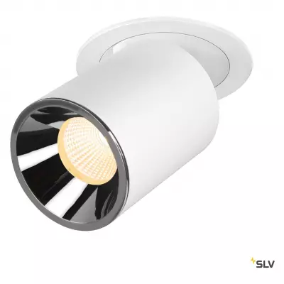 NUMINOS PROJECTOR L, Plafonnier encastr�, 3000 K, 55�, cylindrique, blanc/chrom� (1007064)