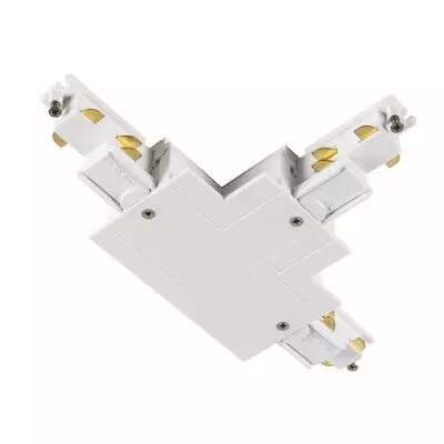 S-TRACK, connecteur en T syst�me rail encastr� 3 all., terre � gauche, blanc (1006528)