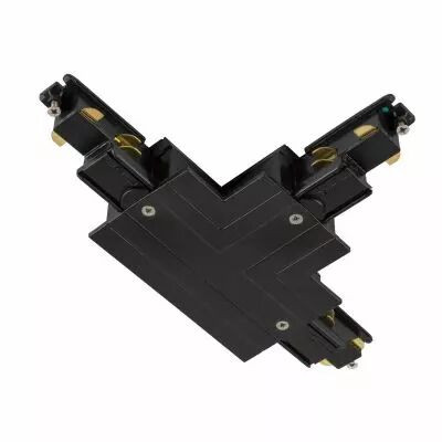 S-TRACK, connecteur en T syst�me rail encastr� 3 all., terre � droite, noir (1006531)