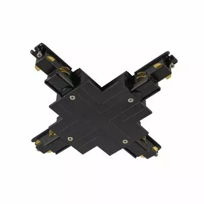 S-TRACK, connecteur en X syst�me rail encastr� 3 allumages 230V, int�rieur, noir (1006535)