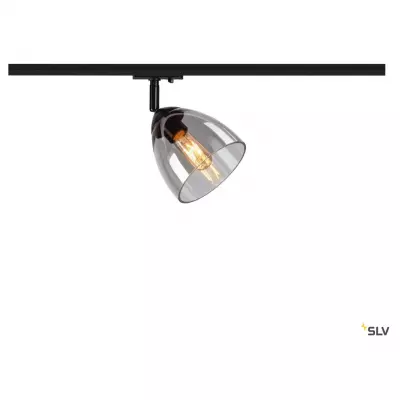 PARA CONE GL, spot rail 1 allumage int�rieur, verre fum�, noir, GU10, 25W max (1006155)