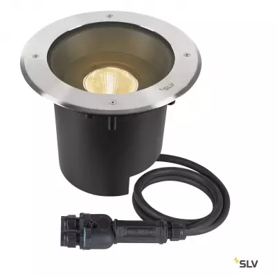 DASAR 2.0 XL, encastr� de sol rond, 24� 3000K alimentation DALI acier inoxydable (1007241)