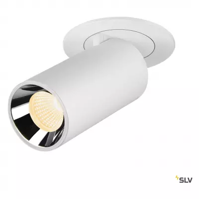 NUMINOS PROJECTOR S, Plafonnier encastr�, 3000 K, 40�, cylindrique, blanc/chrom� (1006953)