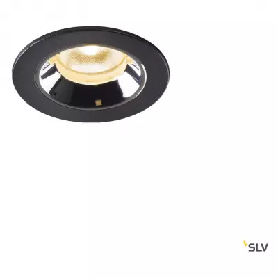 NUMINOS� XS, encastr� plafond int, 55�, noir/chrome, LED, 7W, 3000K, IP20/IP44 (1005525)